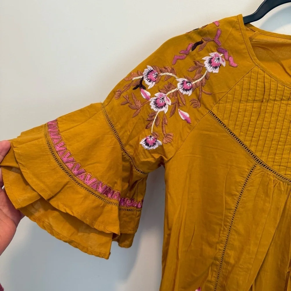 Free People Pavlo Cotton Embroidered Dress size s